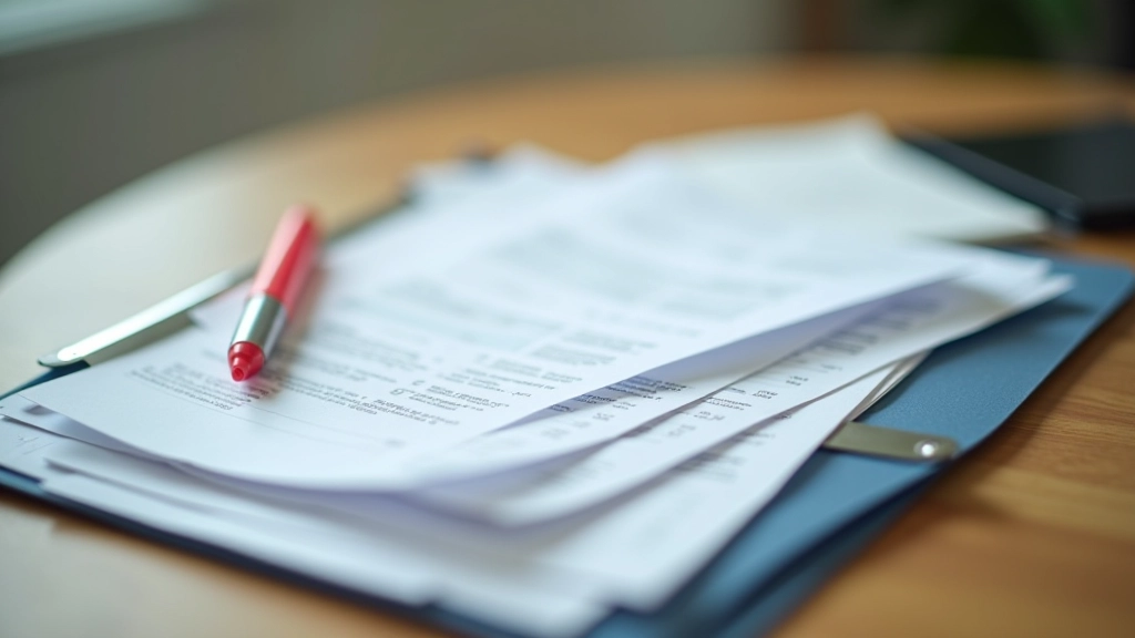 Organized receipts and invoices in filing system with labels and categories