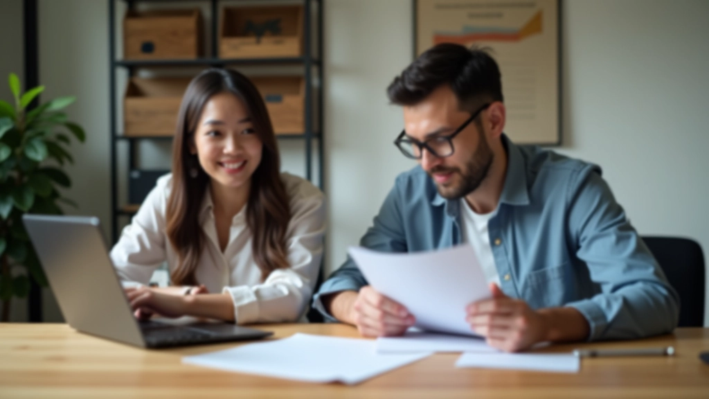 Professional discussing financial planning at desk